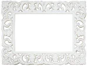Rectangle Vintage Shiny White Mirror - 1300x1010mm