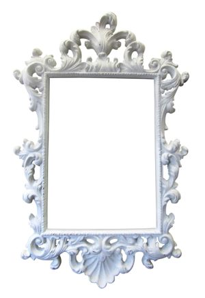 White Weathered Ornate Mirror 1240mm×820mm