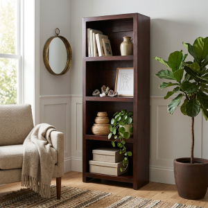 Bryson Mahogany Wood Open Bookshelf 650mm
