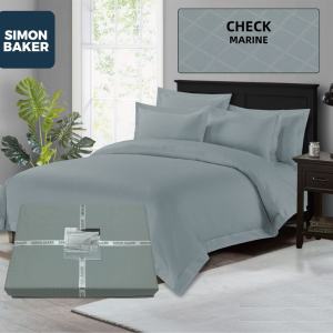 Jacquard Egyptian Cotton 300 Thread Count Duvet Set - Marine