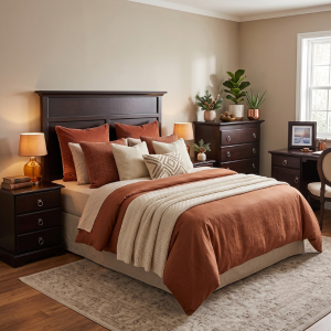 Juliet Mahogany Wood Headboard - Free standing