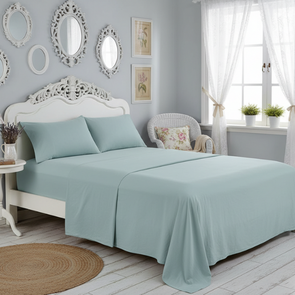 Simon Baker Vintage Washed Sheet Set – Duck Egg