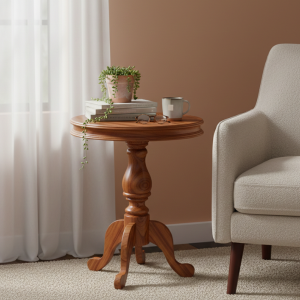 Kasari Kiaat Wood Round Wine Side Table