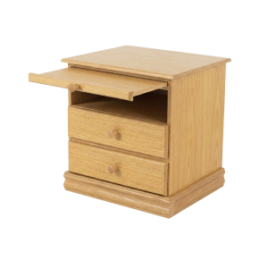 Sleigh Oak Wood Bedside Pedestal 600mm