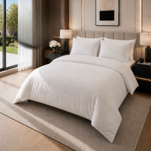 Bristol Duvet Set - T-200 100% Cotton Pintuck White