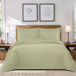 Simon Baker Stone Wash Bedspread - Pistachio
