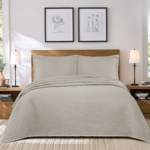 Simon Baker Stone Wash Bedspread - Platinum