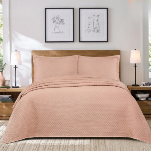 Simon Baker Stone Wash Bedspread - Rosewood